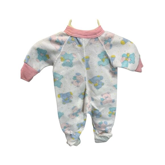 Vintage Gerber Onesie Pajamas Baby Girls 7-12 Months Teddy Bears Made in USA - Picture 4 of 4